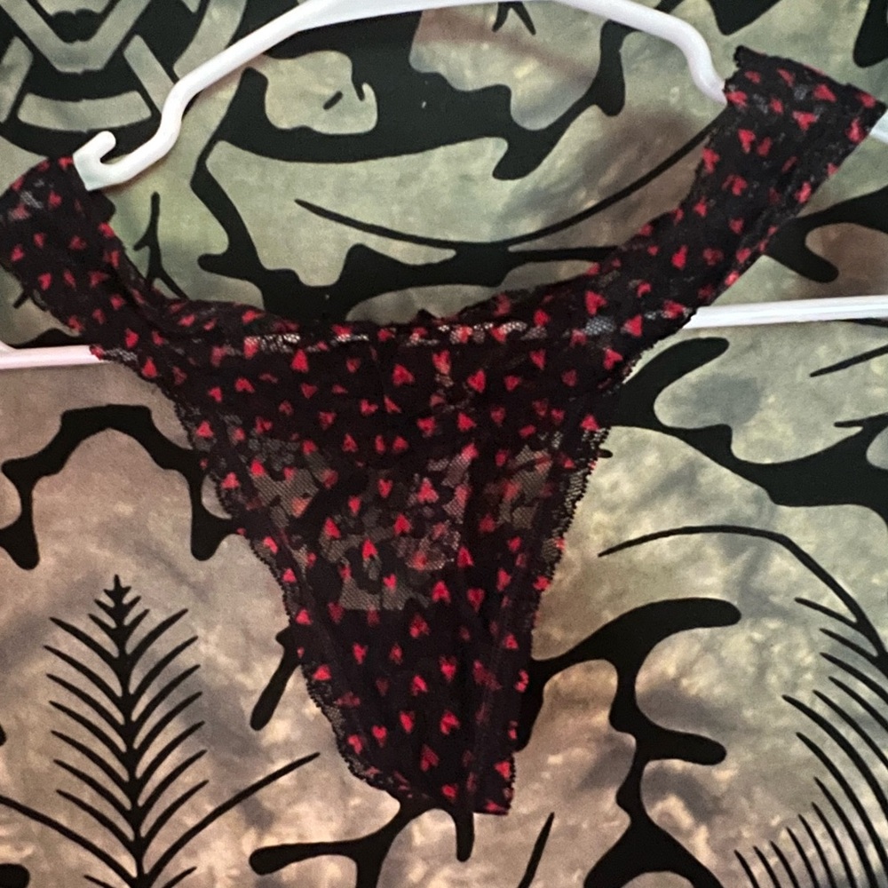 Victoria's Secret Black and Red Lace Panties